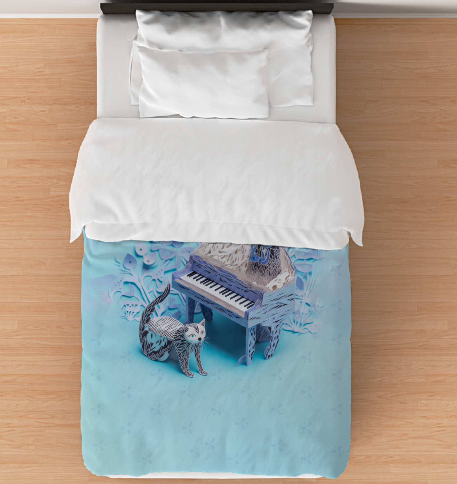 Arctic Ice Flow Comforter with serene icy design.