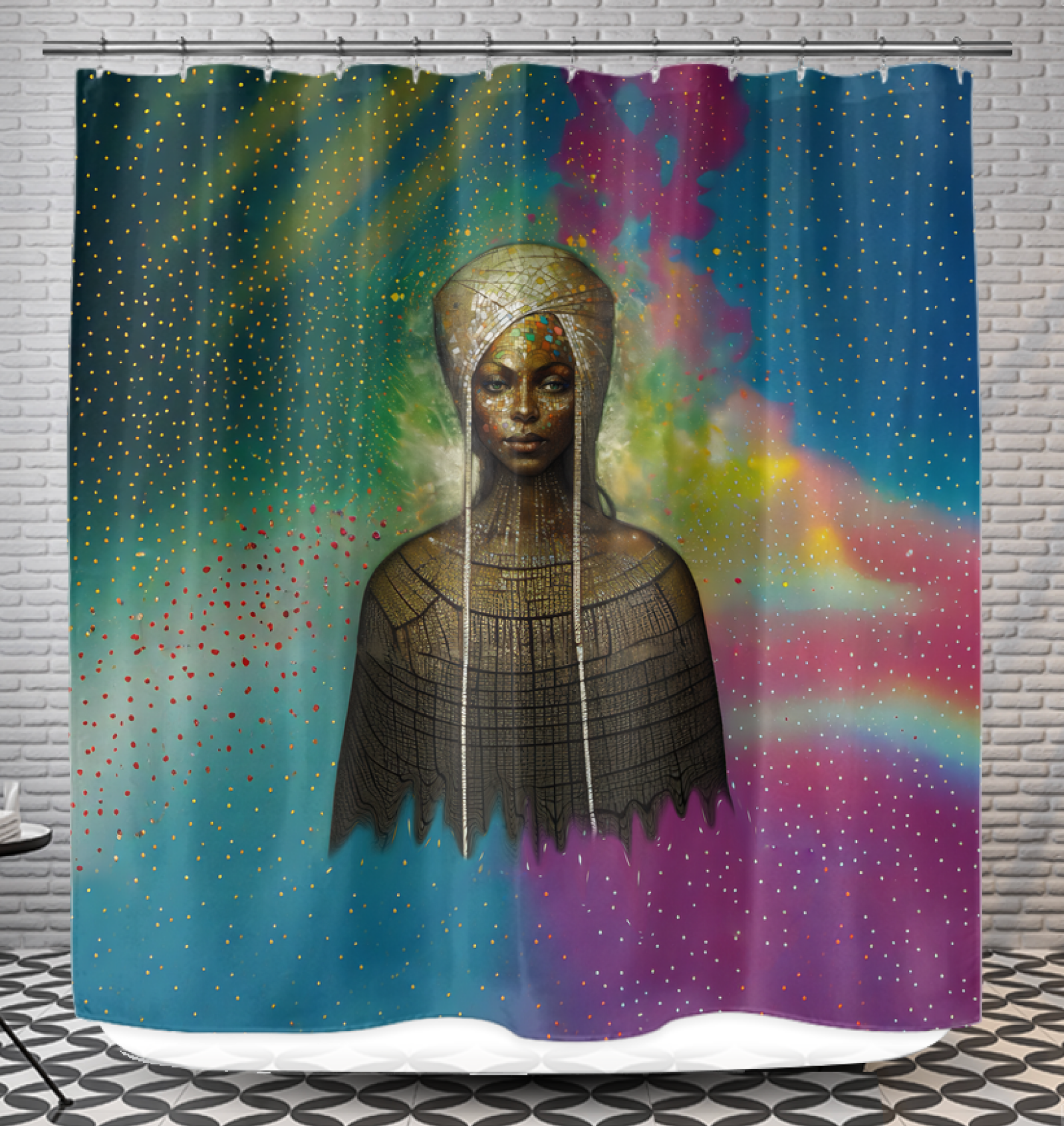 Avant-Garde Aesthetic Shower Curtain with unique modern design