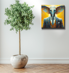 Elephant's Serene Oasis Wrapped Canvas