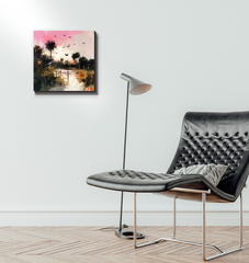 Tropical Paradise Landscape Wrapped Canvas