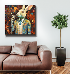 Bunny's Cozy Meadow Wrapped Canvas