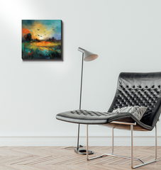 Golden Hour by the Lake Wrapped Canvas