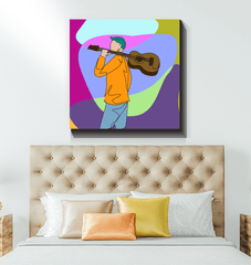 A Man With A Guitar At Half Speed1 Wrapped Canvas - Beyond T-shirts