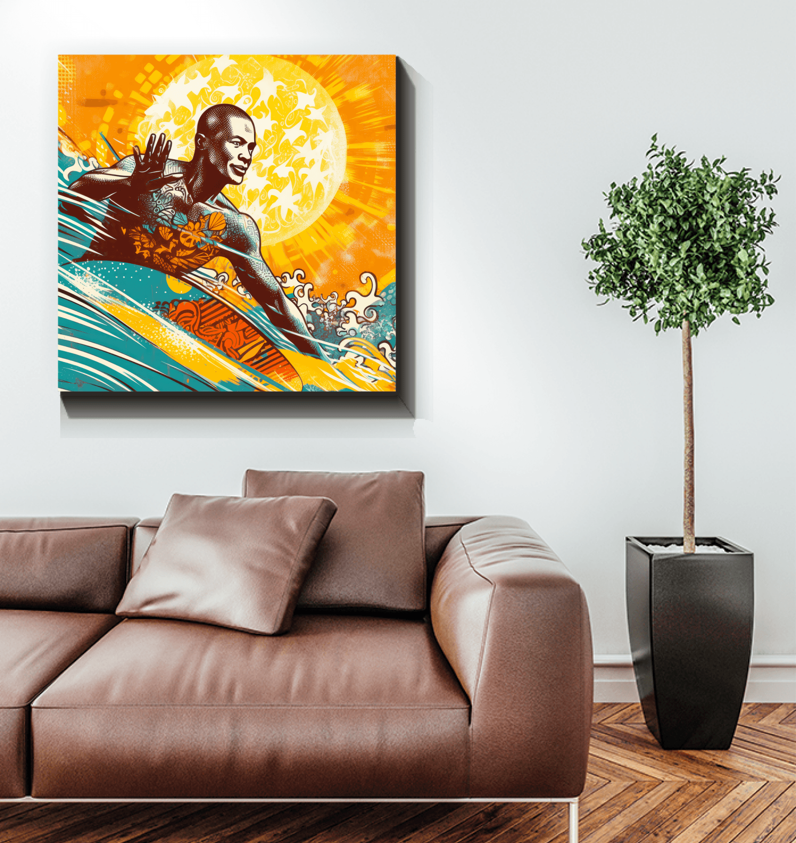 Surfing 5 18 Canvas in a minimalist design