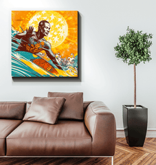 Surfing 5 18 Canvas in a minimalist design