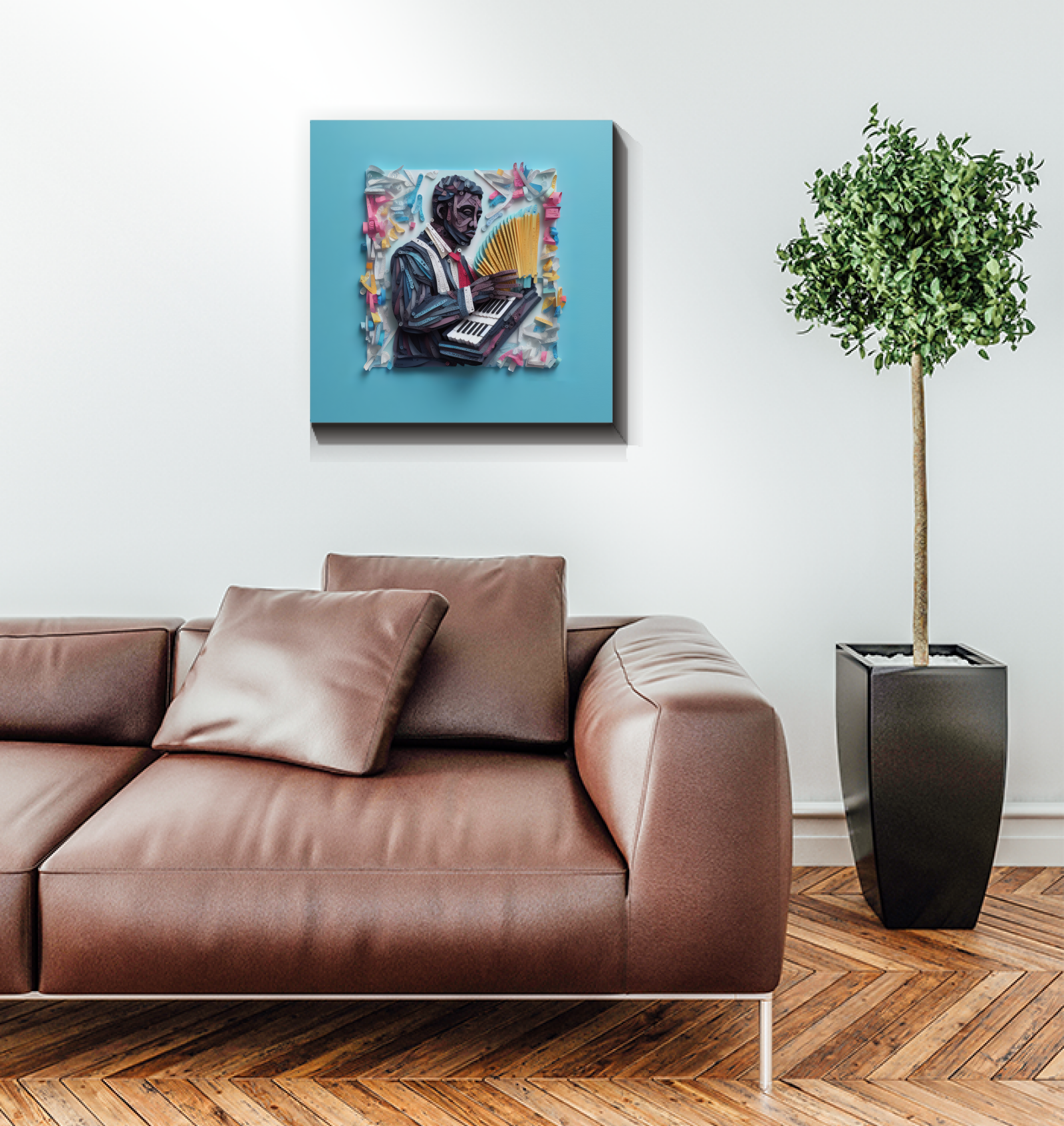 Butterfly Garden Gala Wrapped Canvas in a stylish living room.