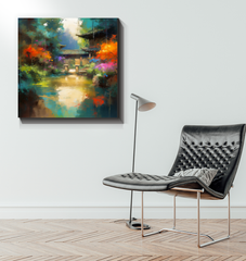 Snowy Peaks Landscape Wrapped Canvas
