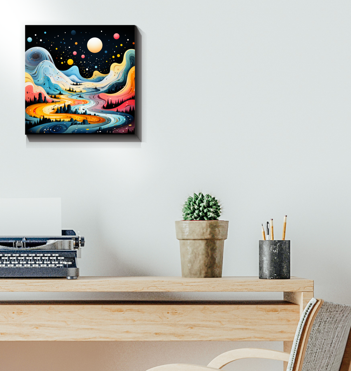 Lustrous Lagoon Tropical Landscape Canvas