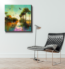 Coastal Escape Landscape Canvas Painting