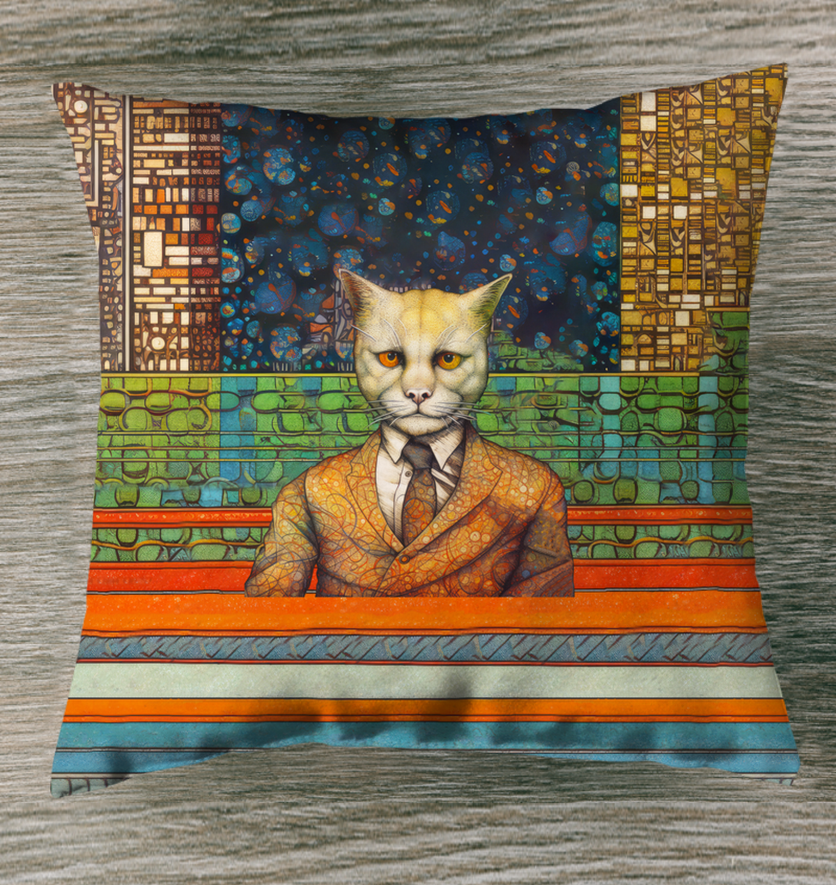 Cat Lovers' Delight Indoor Pillow on a cozy sofa