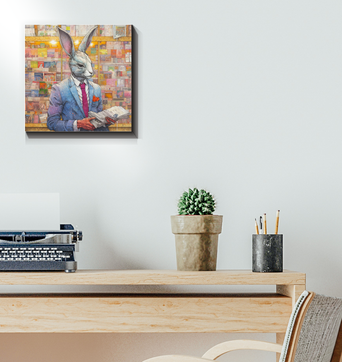 Business Monkey with Briefcase Art Piece.