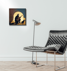SurArt 72 Wrapped Canvas as the centerpiece in a modern dining room, elevating the dining experience.