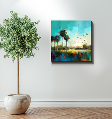 Sunset Over the Plains Canvas Wall Art
