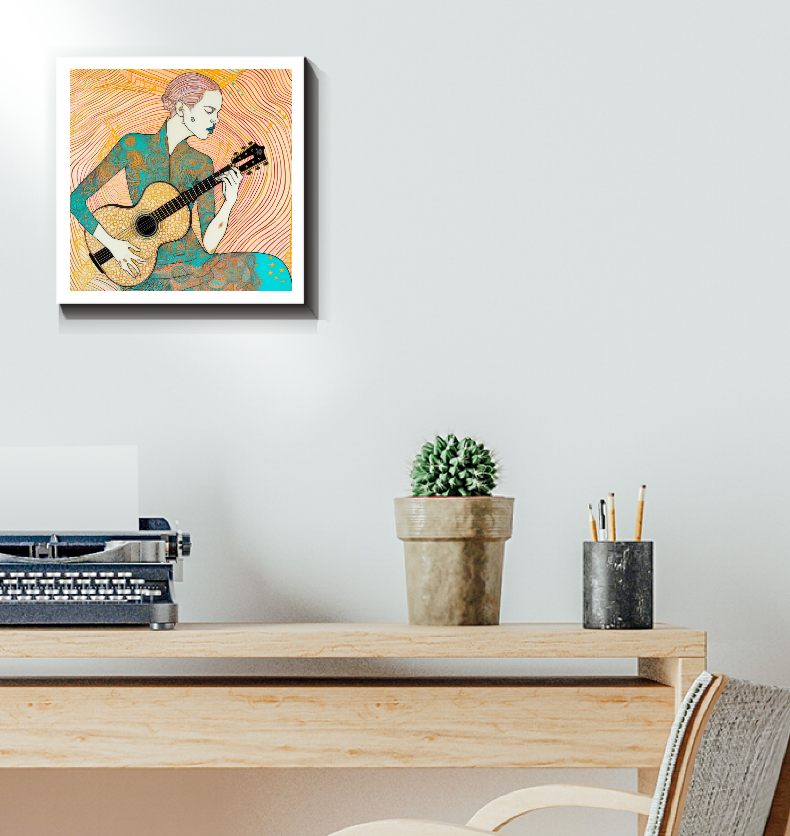 Snapdragon flower canvas wall art in living room