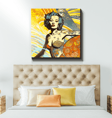 Tranquil beach scene on Surfing 5 28 Wrapped Canvas
