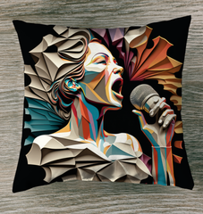 Retro Vinyl Record Outdoor Pillow