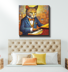 Cat's Dreamy Moonlight Wrapped Canvas