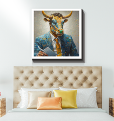 Bear in astronaut suit art on canvas.