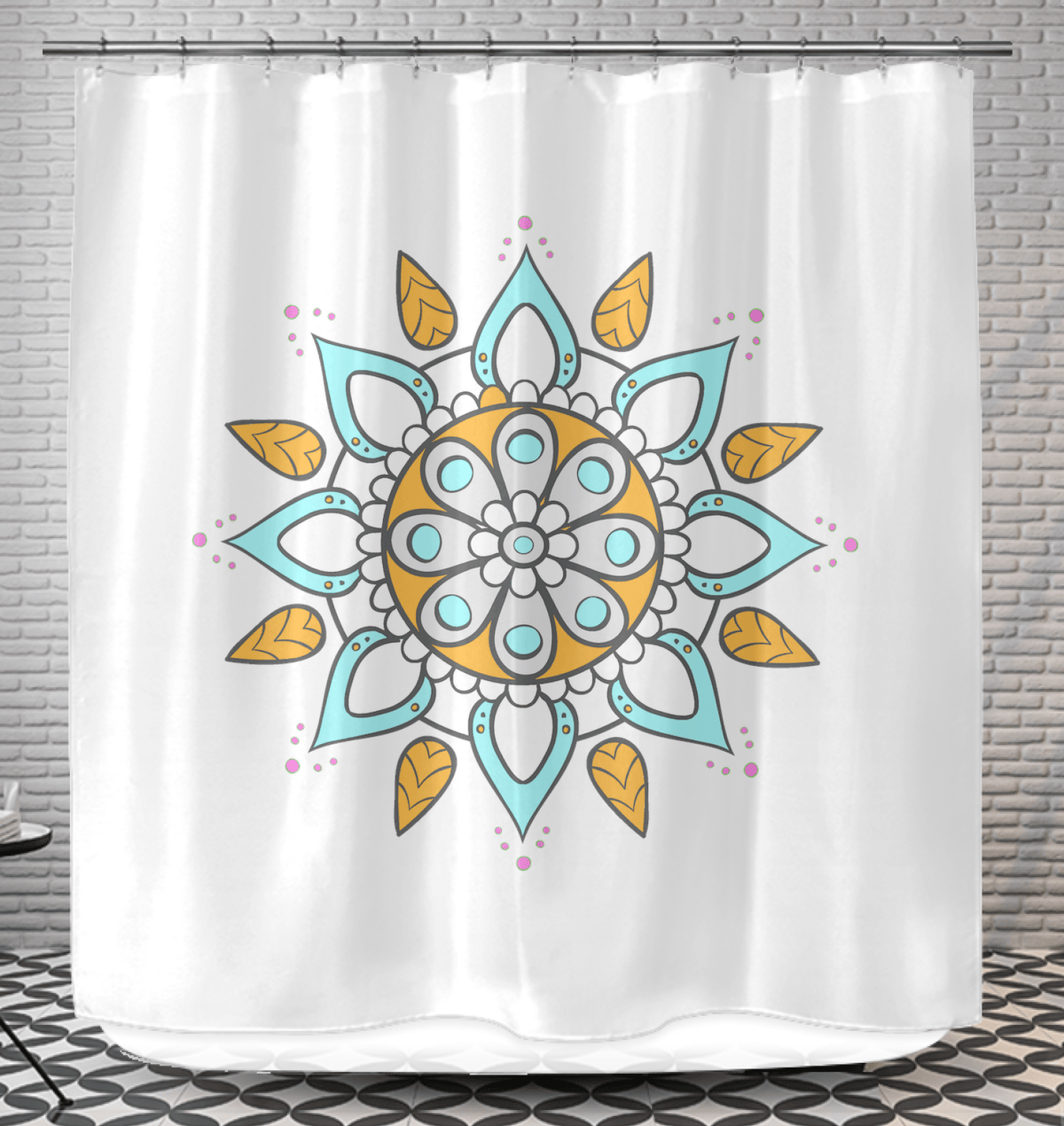 Zen Mandala Stone Texture Shower Curtain - Beyond T-shirts