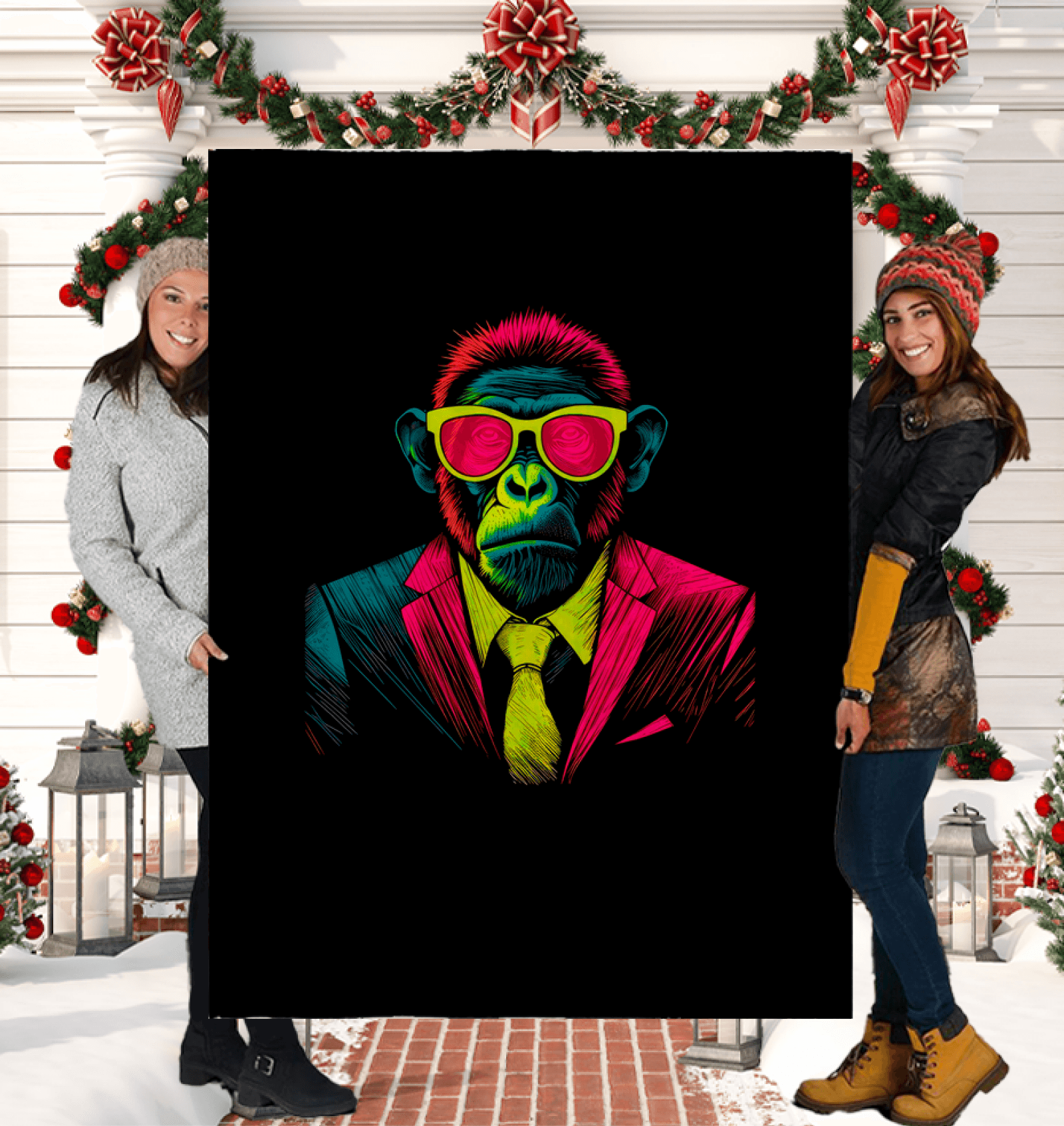 Cheeky Monkey Sherpa Blanket - Beyond T-shirts