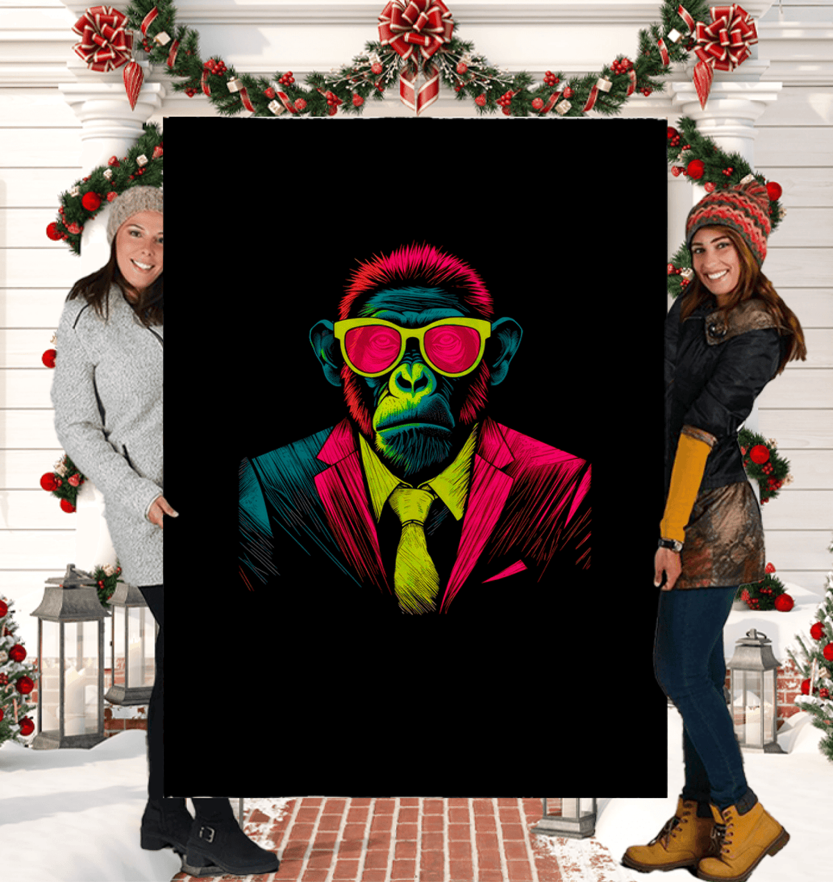 Cheeky Monkey Sherpa Blanket - Beyond T-shirts