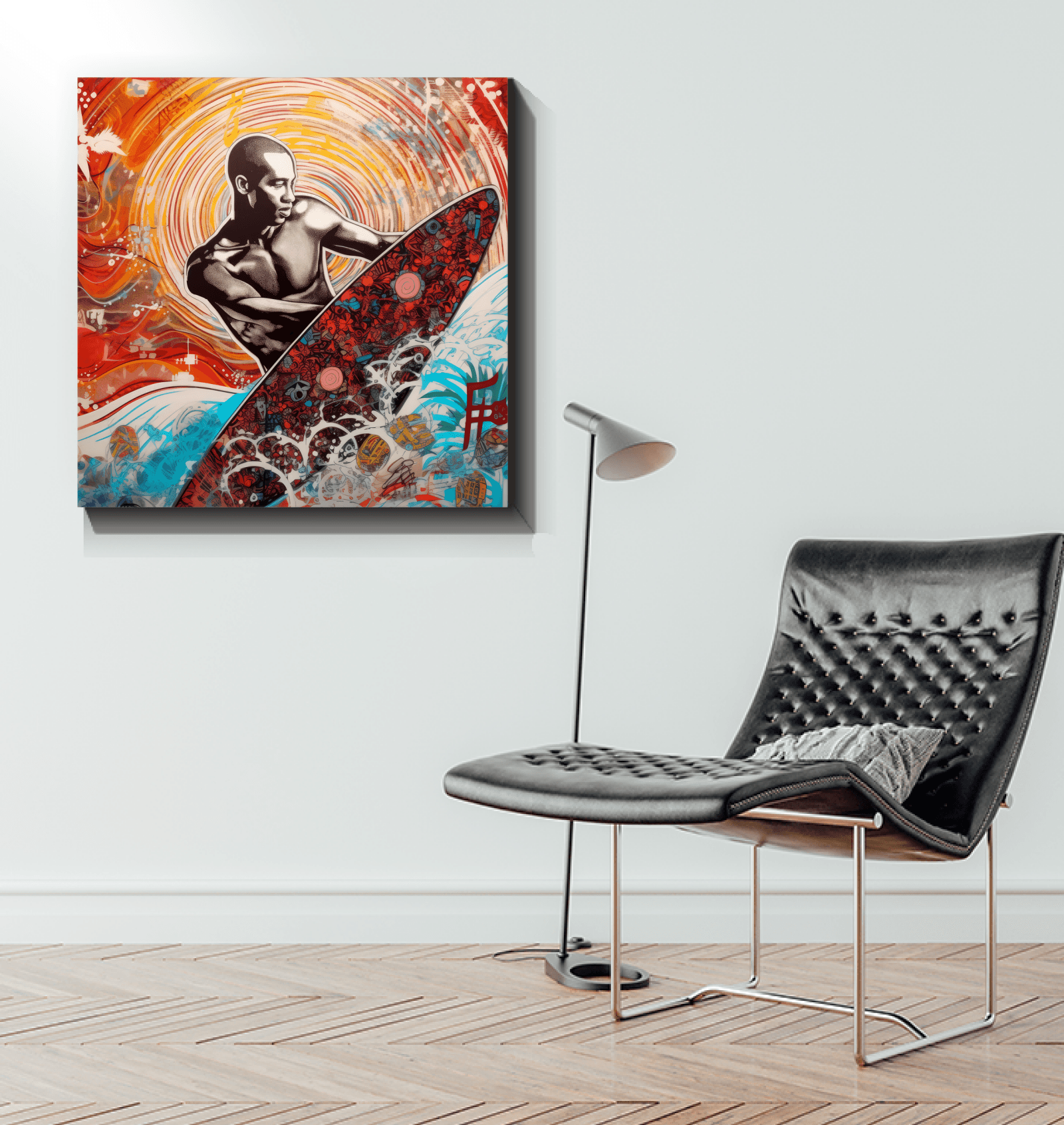 Surfing Serenity Canvas Art - Beyond T-shirts