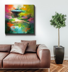 Lakeside Serenity Landscape Wrapped Canvas