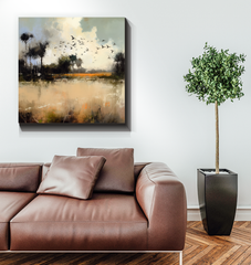 Desert Oasis Landscape Wrapped Canvas