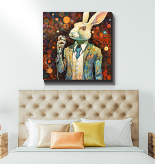 Bunny's Cozy Meadow Wrapped Canvas