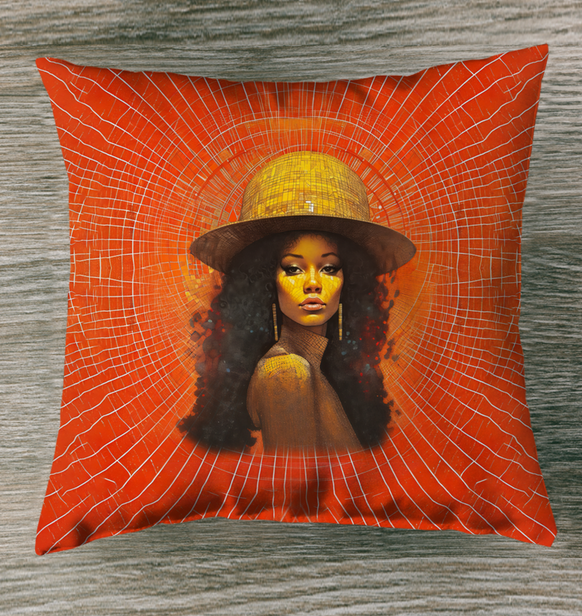 Elegant Oasis pillow displayed in a garden setting.