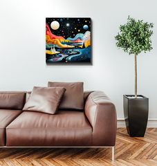 Luminous Lilies Pond Landscape Canvas