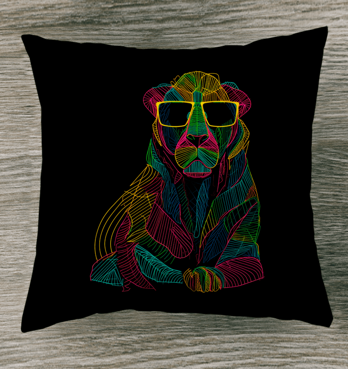 Lion's Majestic Roar Outdoor Pillow - Beyond T-shirts