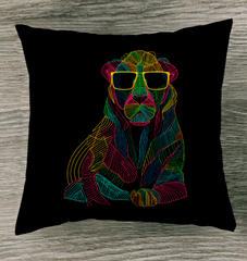 Lion's Majestic Roar Outdoor Pillow - Beyond T-shirts