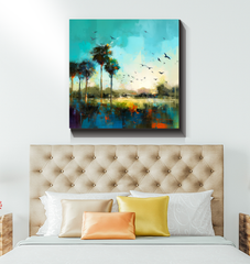 Sunset Over the Plains Canvas Wall Art