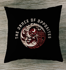 Ying Yang design indoor pillow with tropical tranquility theme.