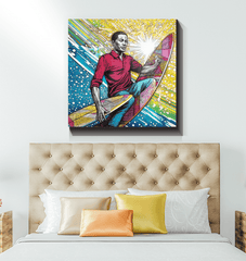 Tranquil surf art on Surfing 5 20 Wrapped Canvas