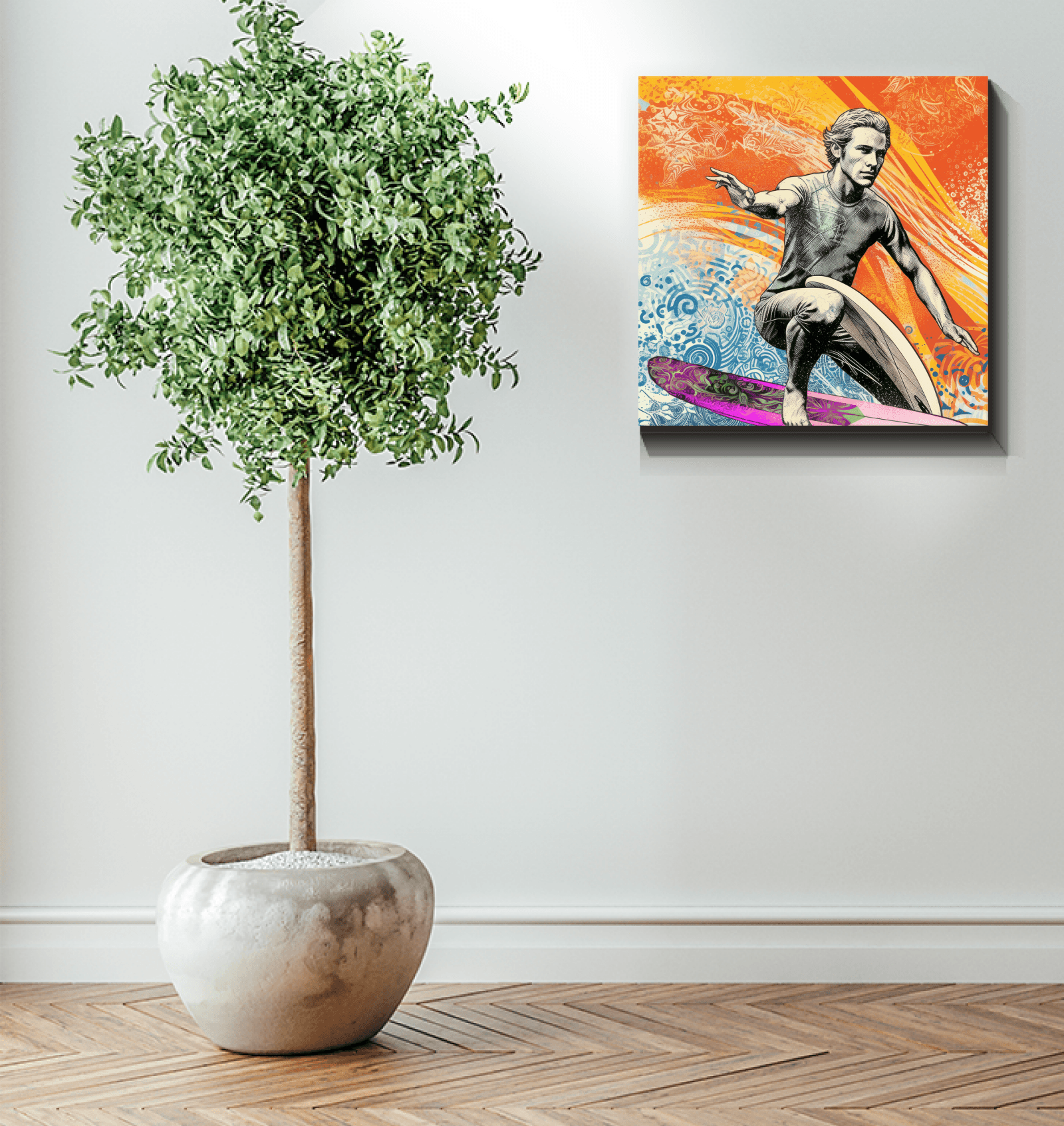 Surfing Aura Canvas Print - Beyond T-shirts