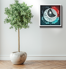 Celestial Ying Yang wrapped canvas for spiritual decor.