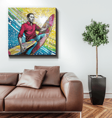 Surfing 5 20 Wrapped Canvas on display
