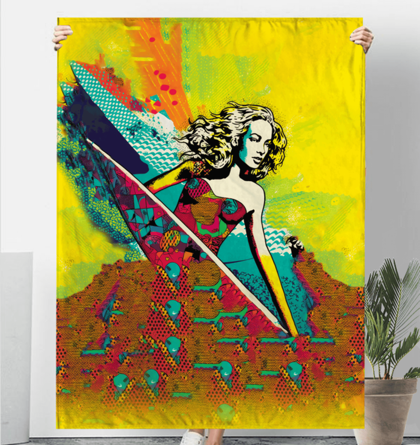Surfing 1 04 Sherpa Blanket - Beyond T-shirts