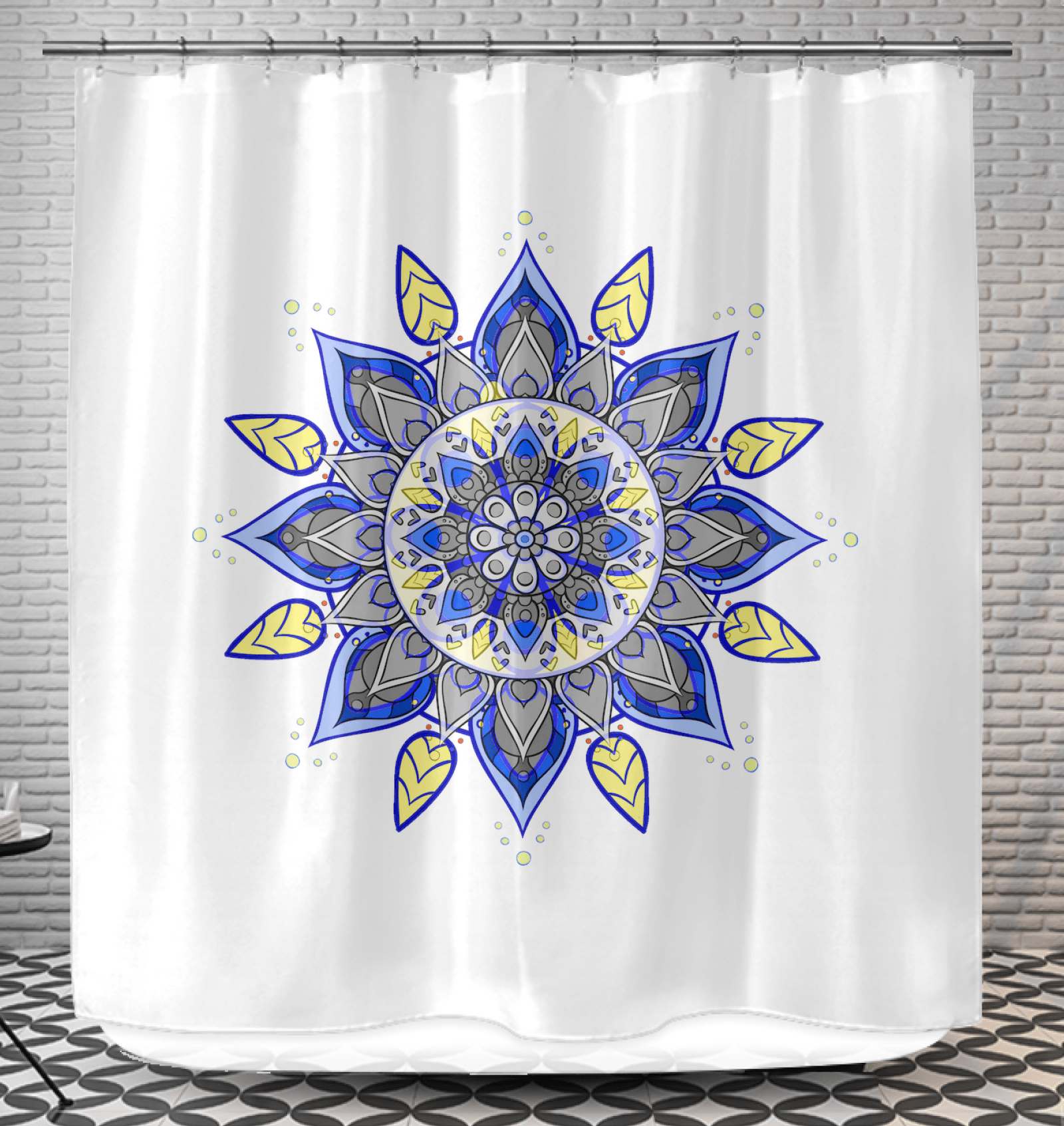 Mandala Harmony Fabric Shower Curtain - Beyond T-shirts