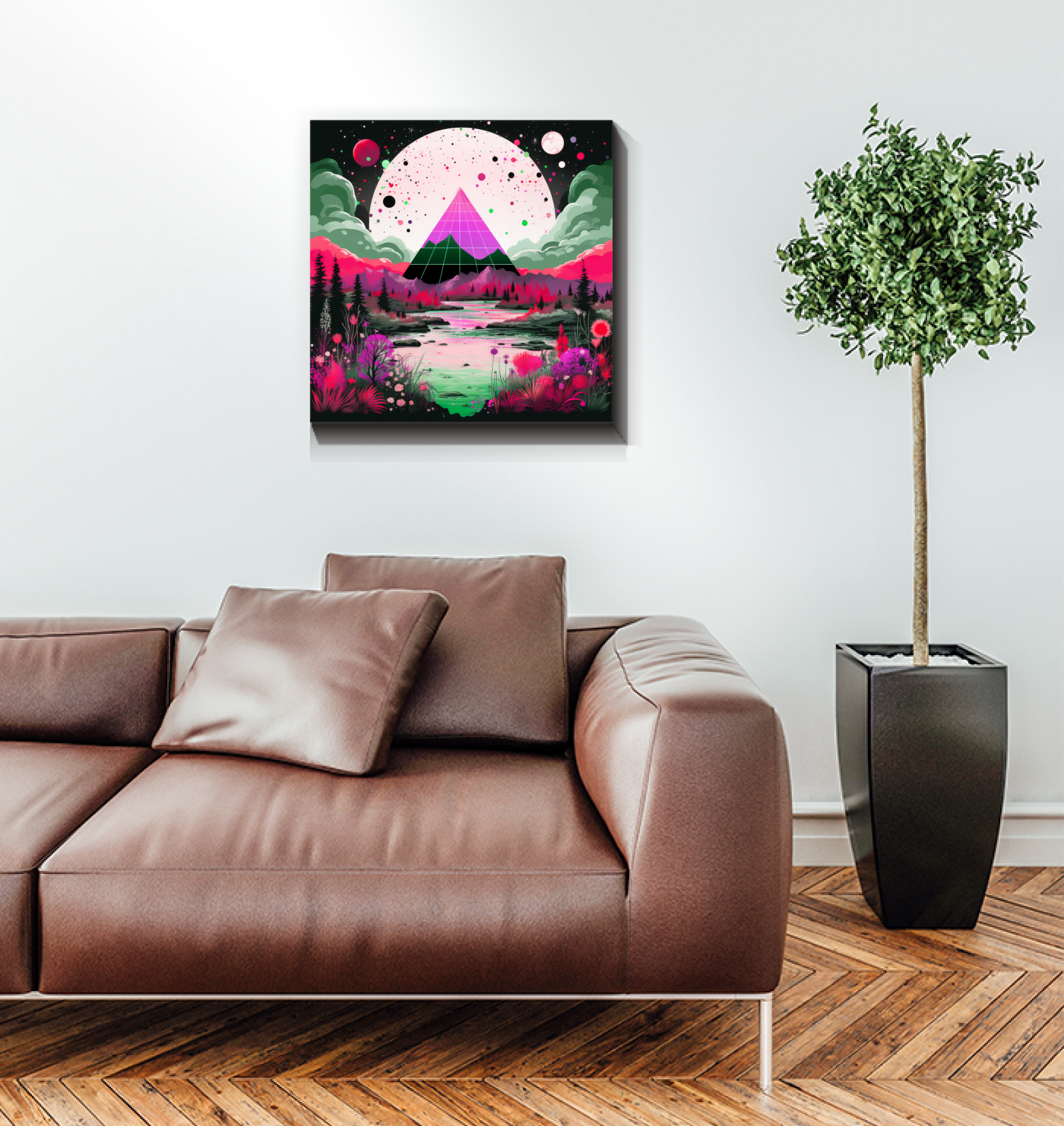 Enchanting Eclipse Night Sky Landscape Canvas