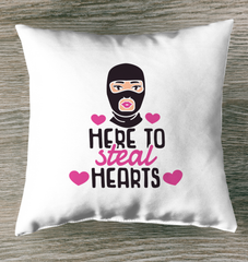 Here To Steal Hearts Outdoor Pillow
