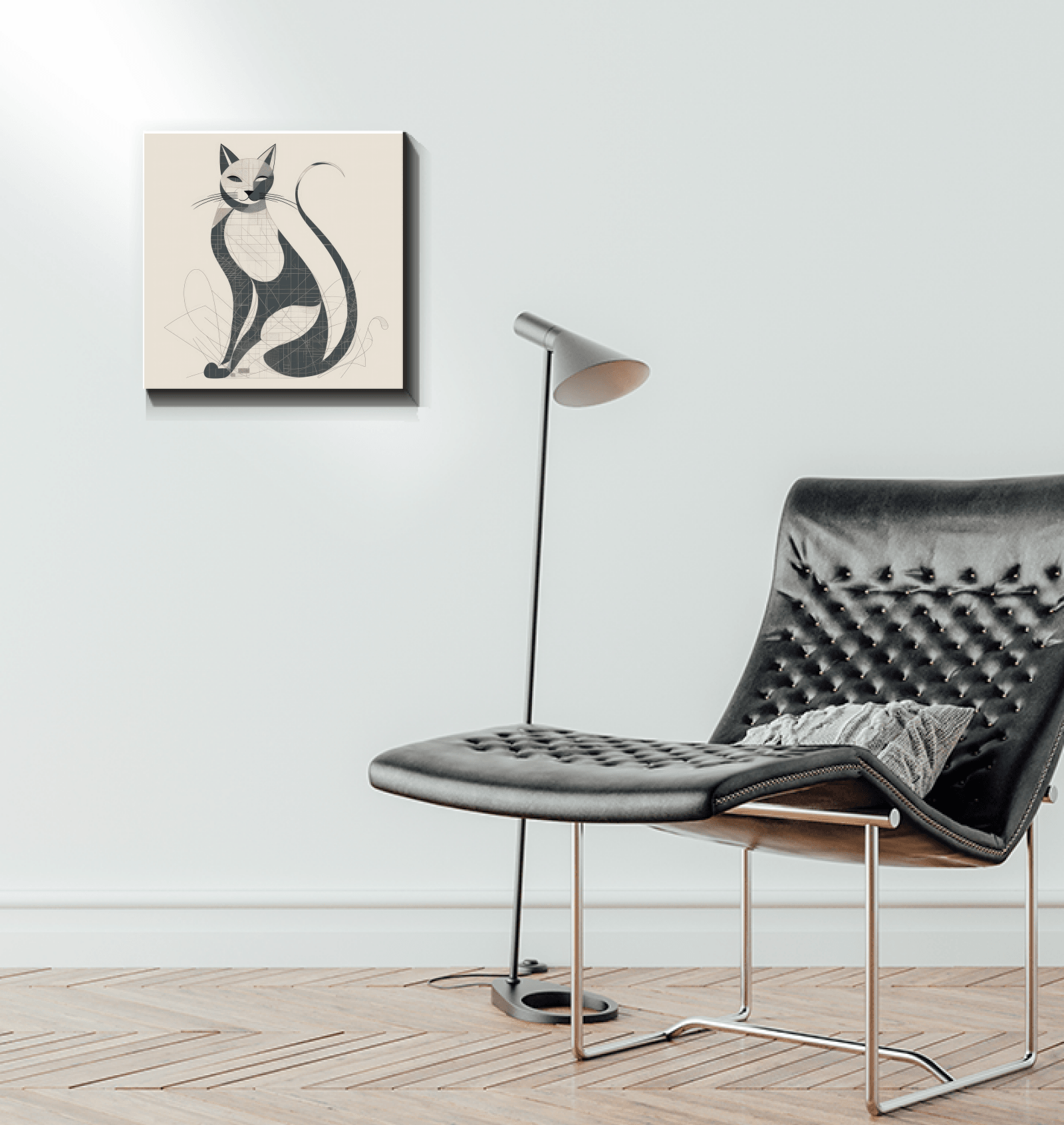 Elegant Cat Shadow Play Canvas - Beyond T-shirts