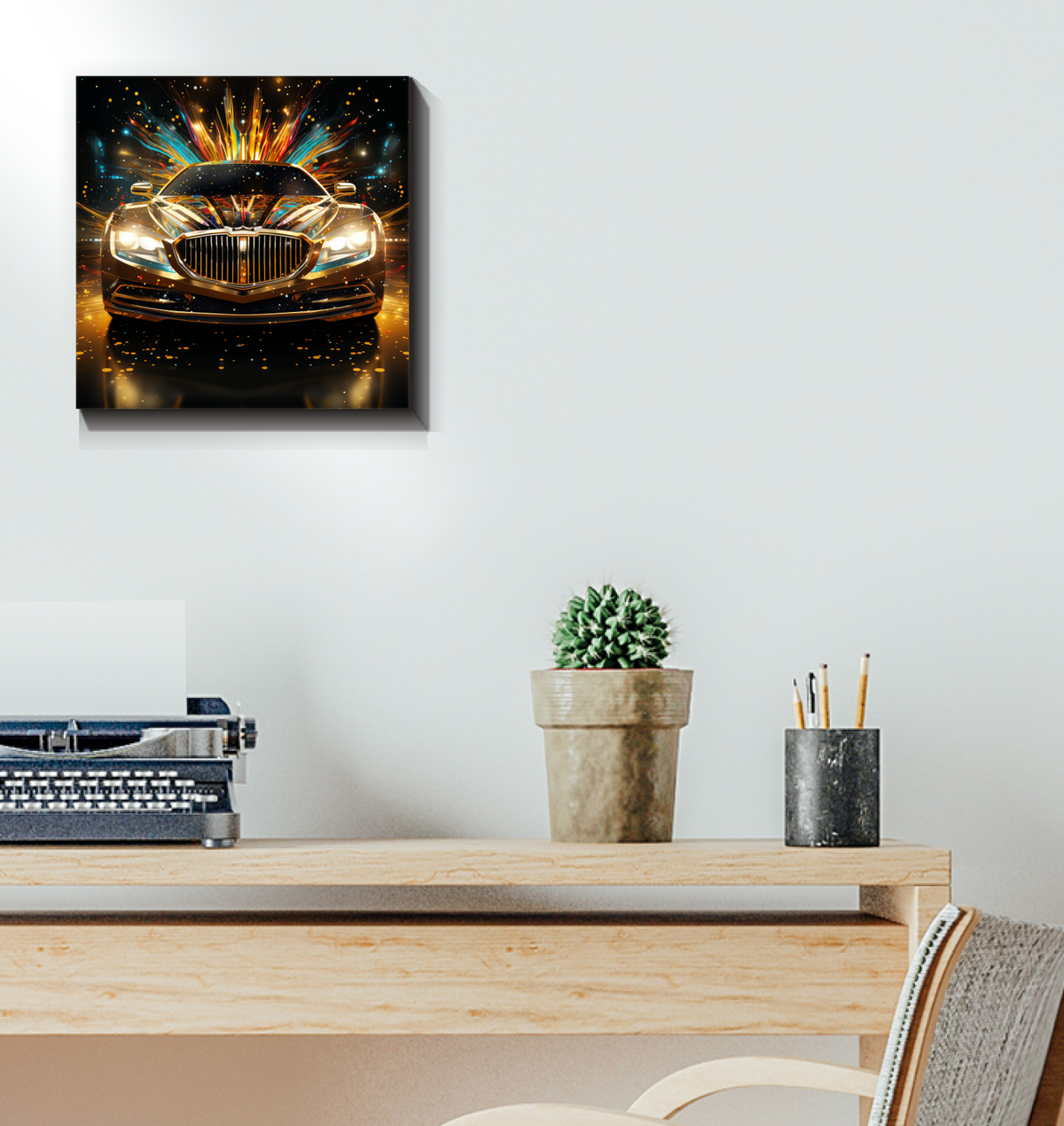 Retro Roadster Wrapped Canvas