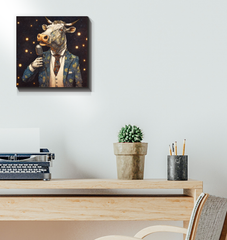 Cow's Whimsical Meadow Wrapped Canvas