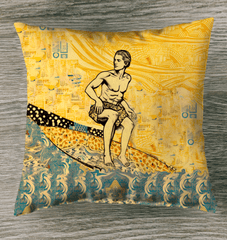 Surfing Solitude Indoor Pillow Find Your Peace By The Sea - Beyond T-shirts