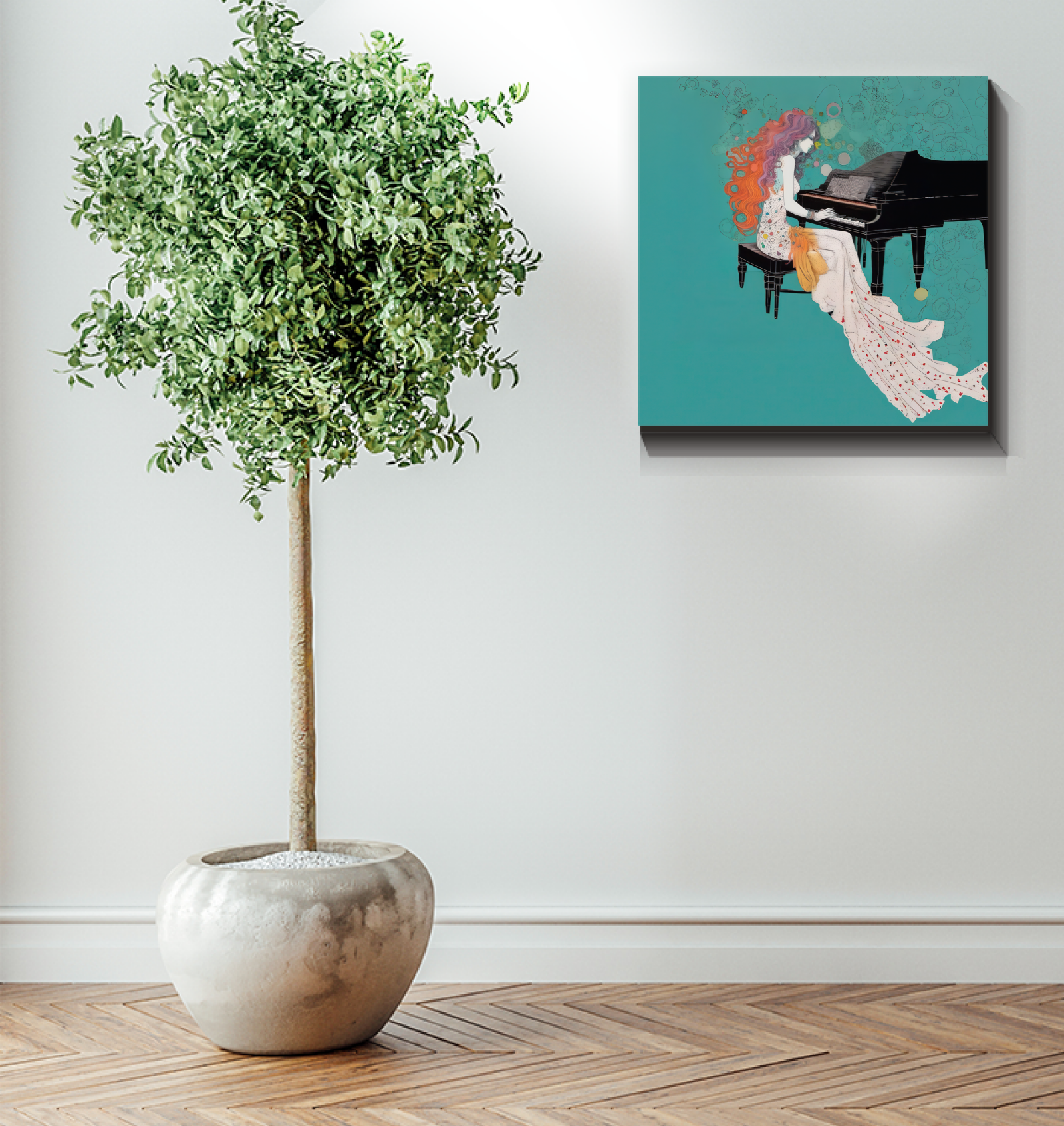 Wildflower Whimsy Wrapped Canvas - Nature-Inspired Artwork