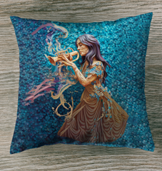 Artistic Paper Art Safari design on indoor pillow.