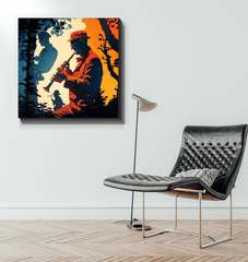 Vibrant abstract representation of musical harmonies on canvas.